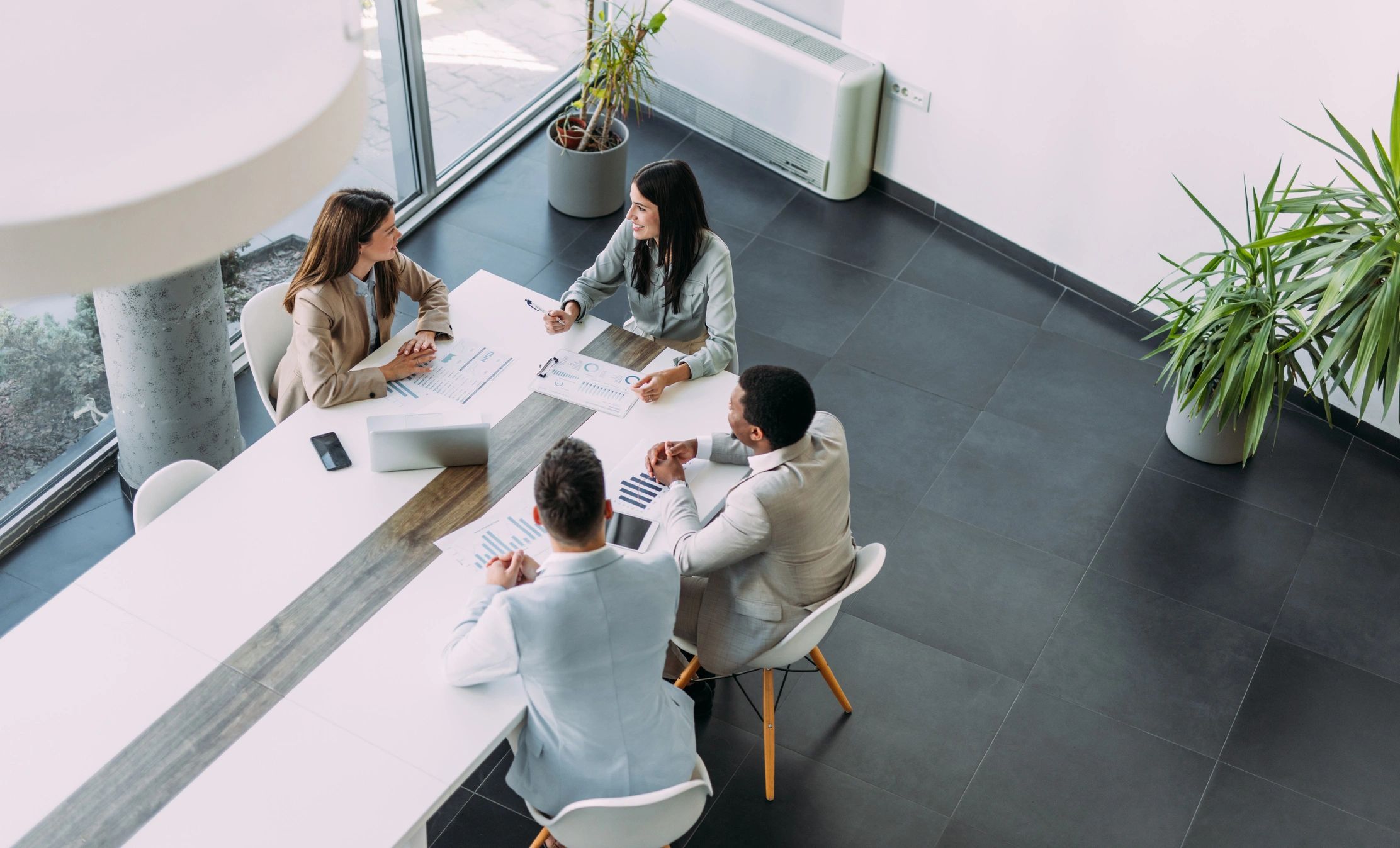 Small business team discussing website planning