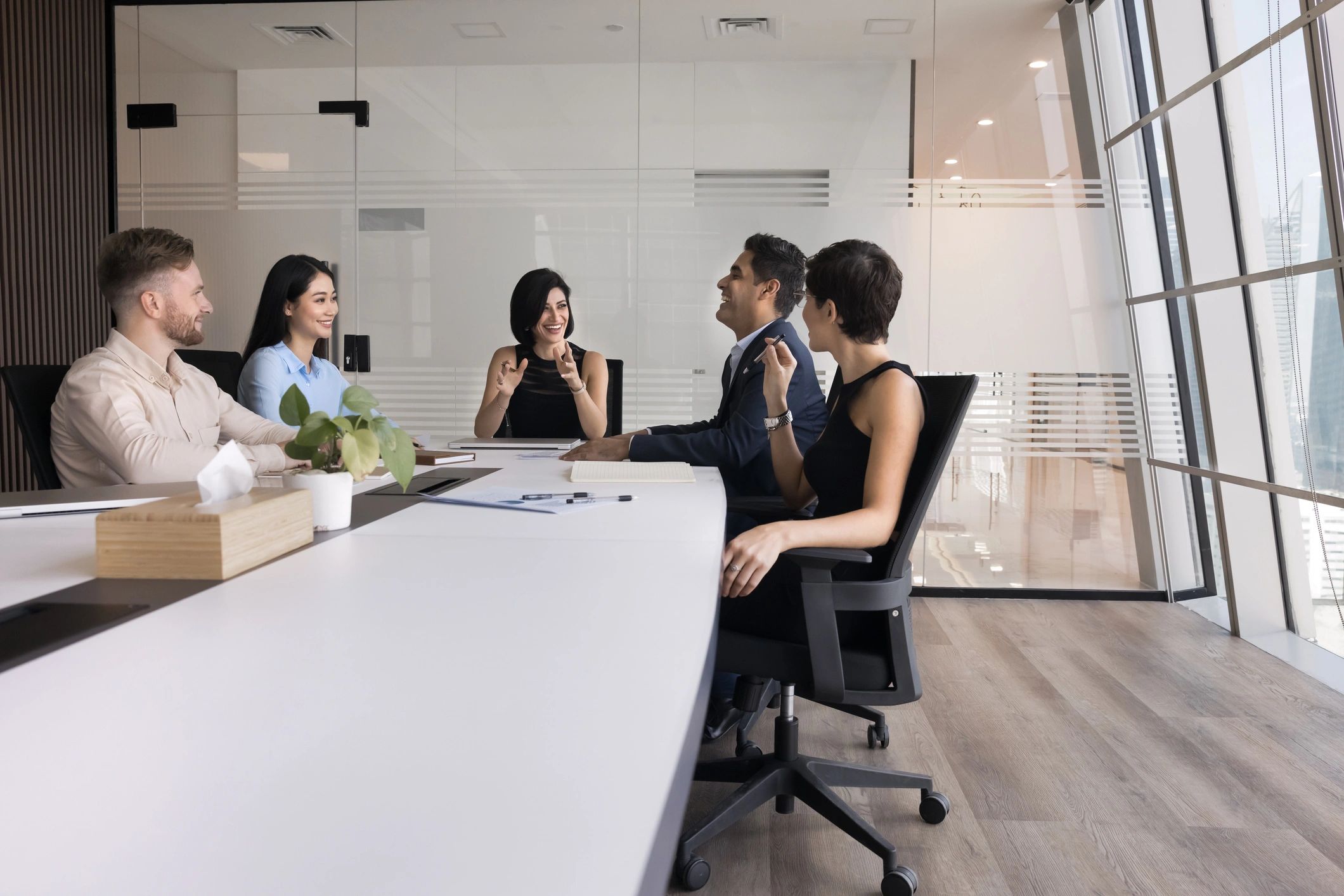 Business team meeting in a collaboration room